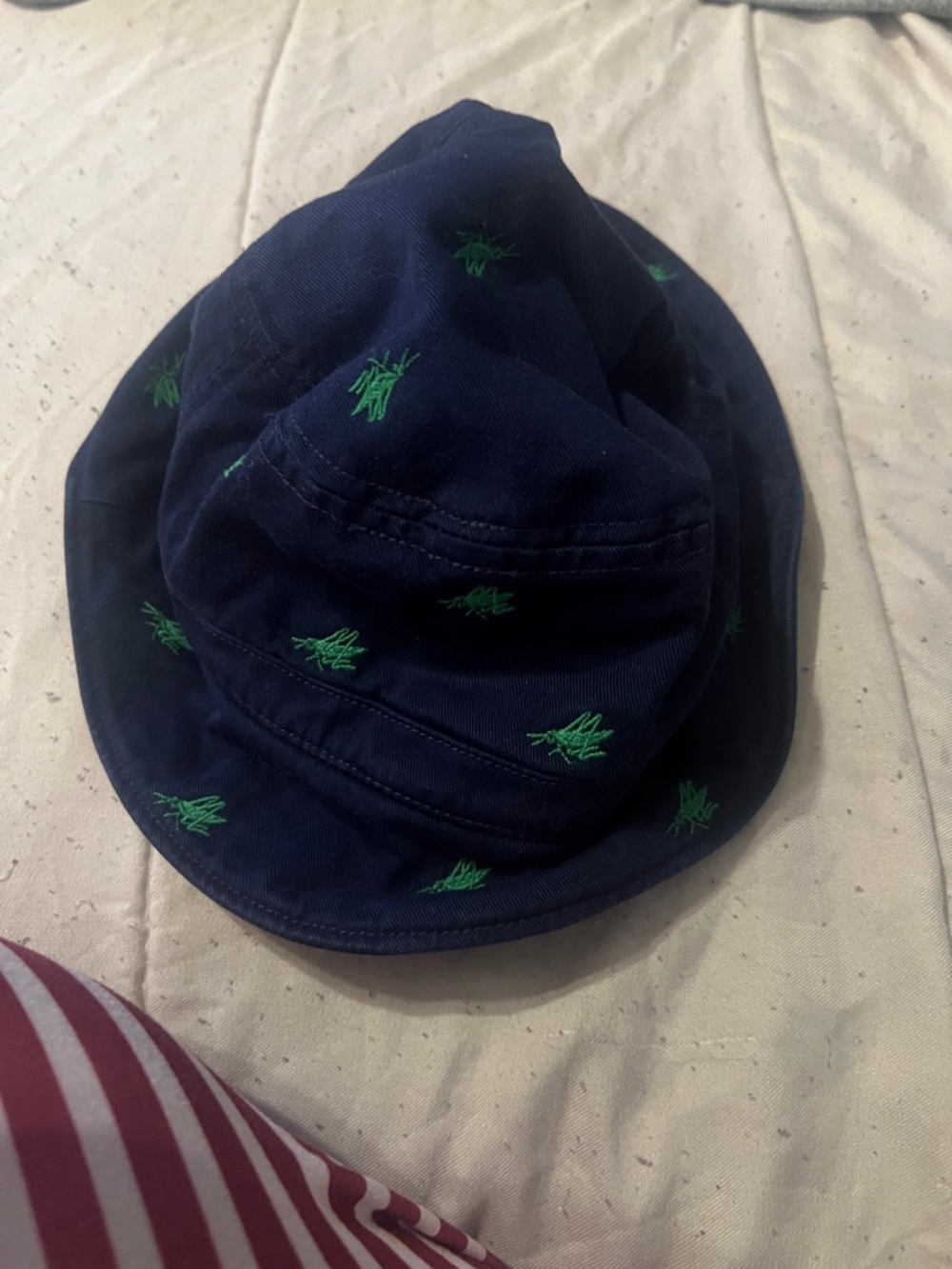 Ralph Lauren Navy Blue Bucket Hat with Green Pony Embroidery - Kids